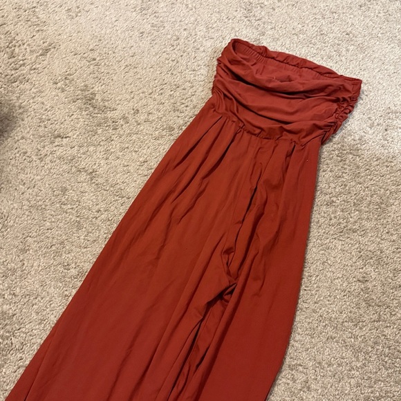 Burnt orange/red jumpsuit with pockets - Picture 3 of 6